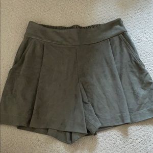 State Green Suede Shorts